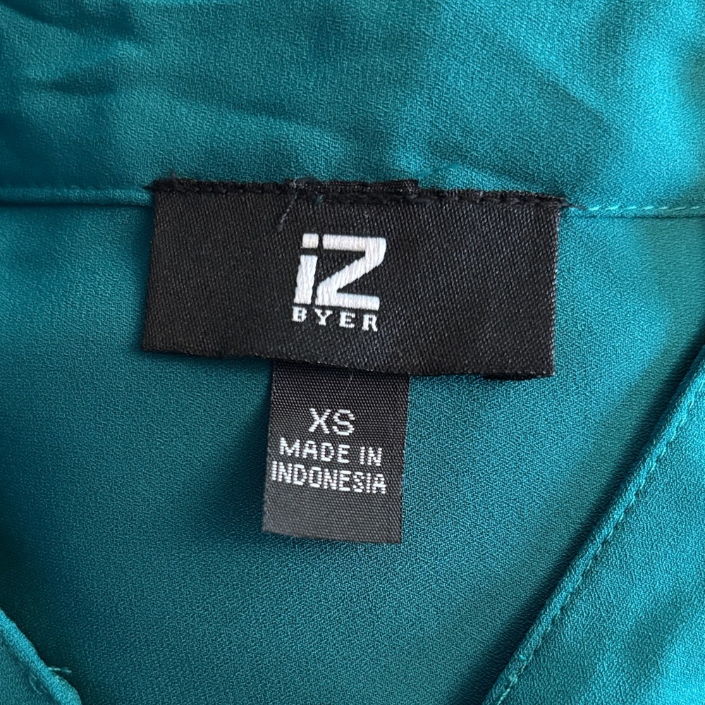 iZ Byer Teal Women's Blouse with Bow Detail - Picture 2 of 4
